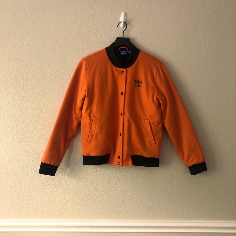 Adidas Orange and black Bomber jacket